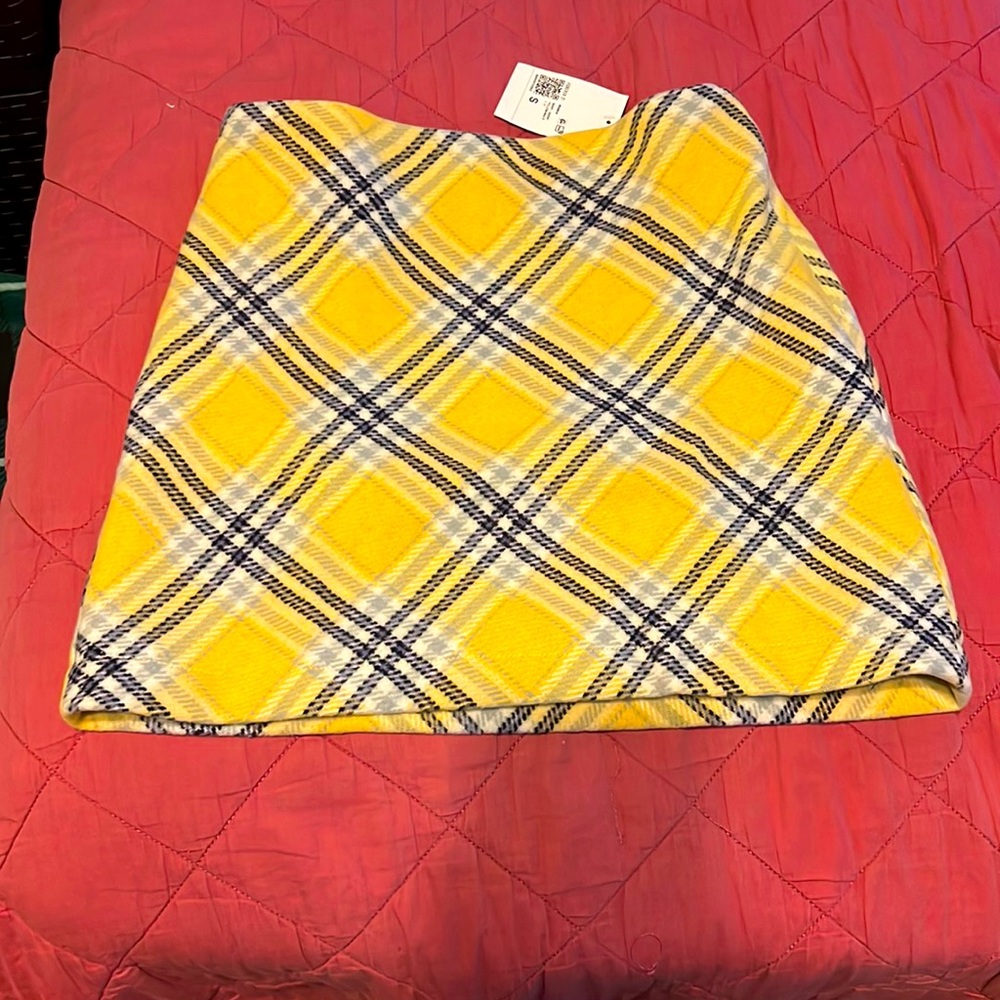 Forever 21 Plaid Mini Skirt: Yellow